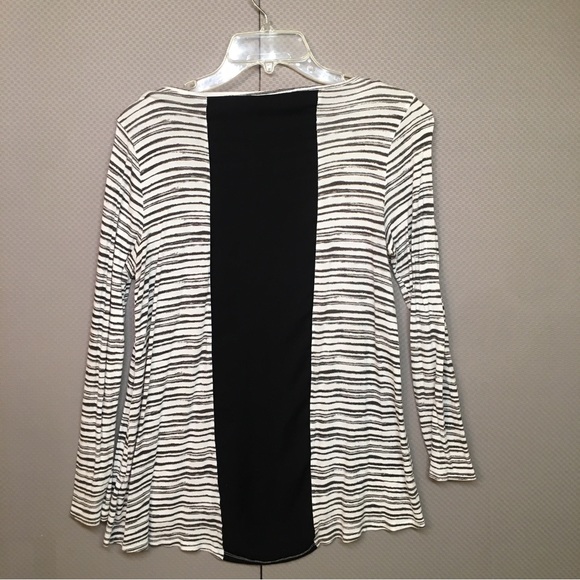 APT. 9 Medium long sleeve women's top black white - Picture 6 of 9